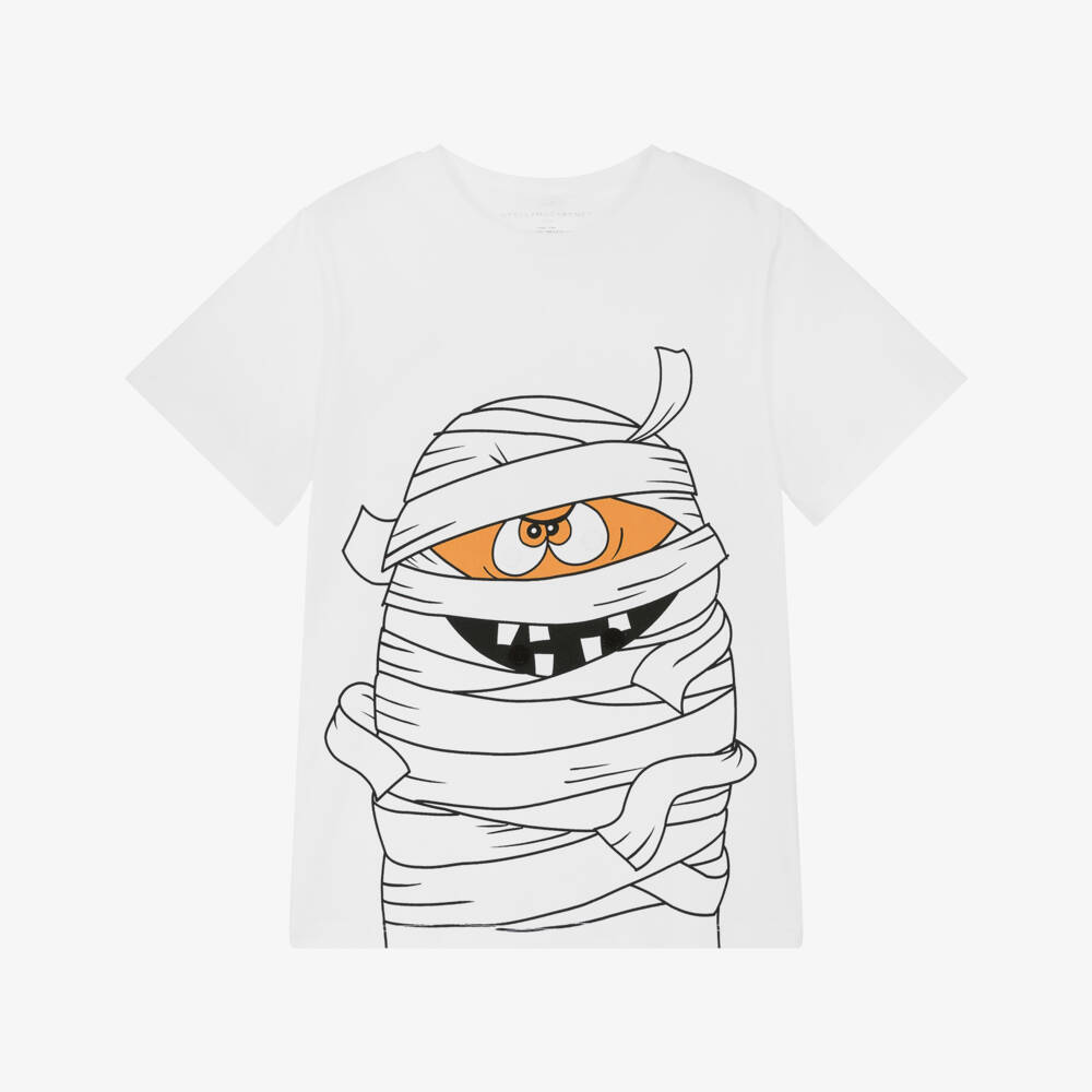 Stella McCartney Kids-Boys White Cotton Mummy T-Shirt | Childrensalon Outlet