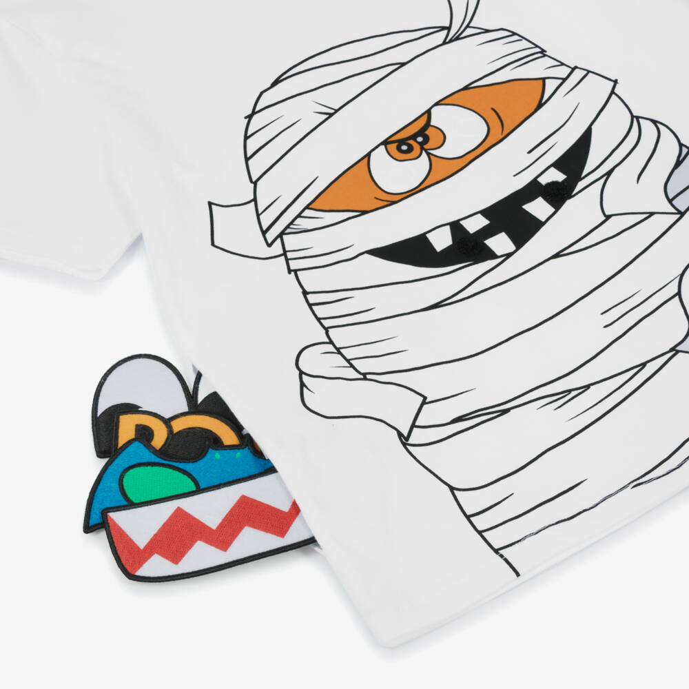 Stella McCartney Kids-Boys White Cotton Mummy T-Shirt | Childrensalon Outlet