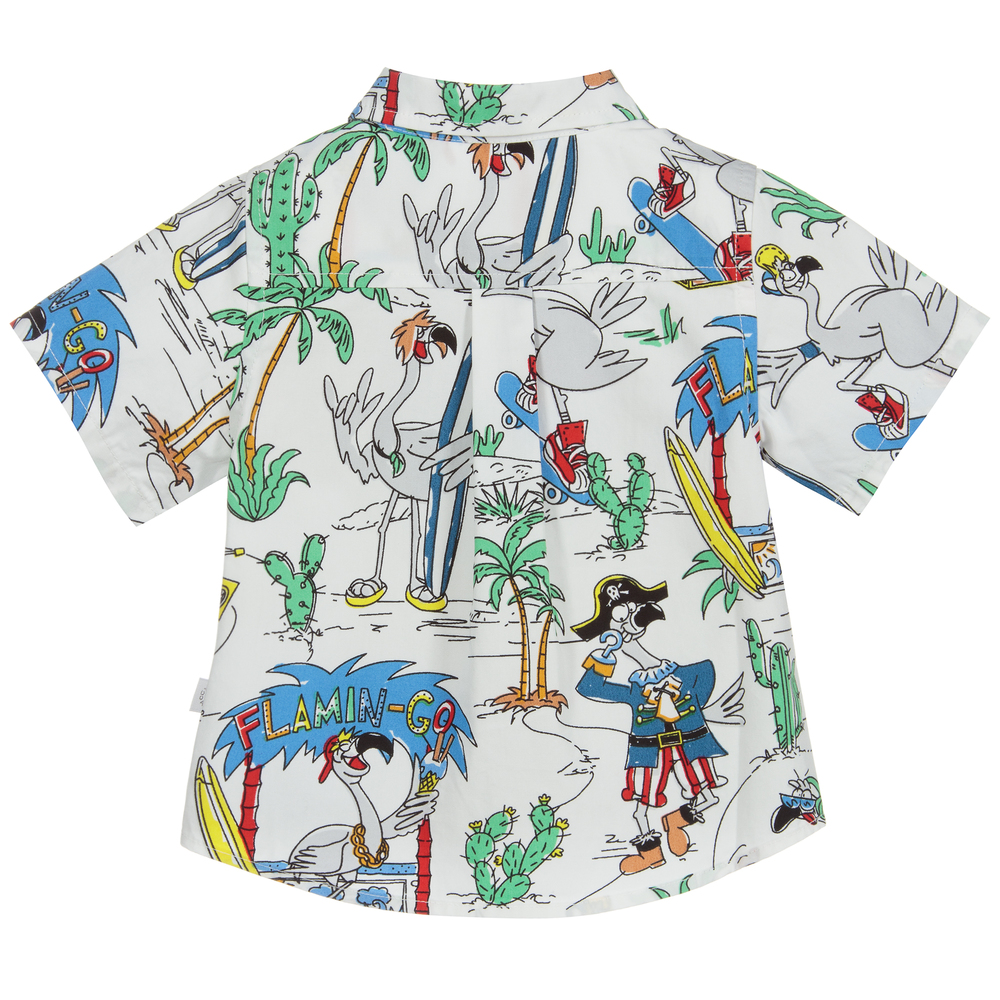 Stella McCartney Kids-Белая рубашка из хлопка для мальчиков | Childrensalon Outlet