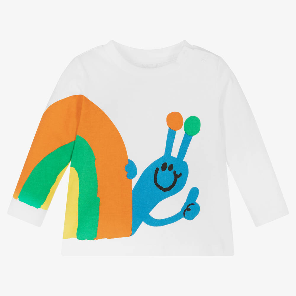 Stella McCartney Kids-Boys White Cotton Snail Top | Childrensalon Outlet