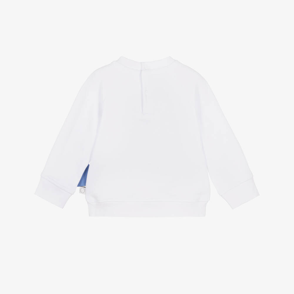 Stella McCartney Kids-Boys White Cotton Whale Motif Sweatshirt | Childrensalon Outlet