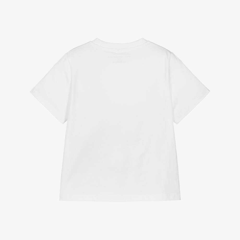 Stella McCartney Kids-Boys White Cotton Whale Print T-Shirt | Childrensalon Outlet
