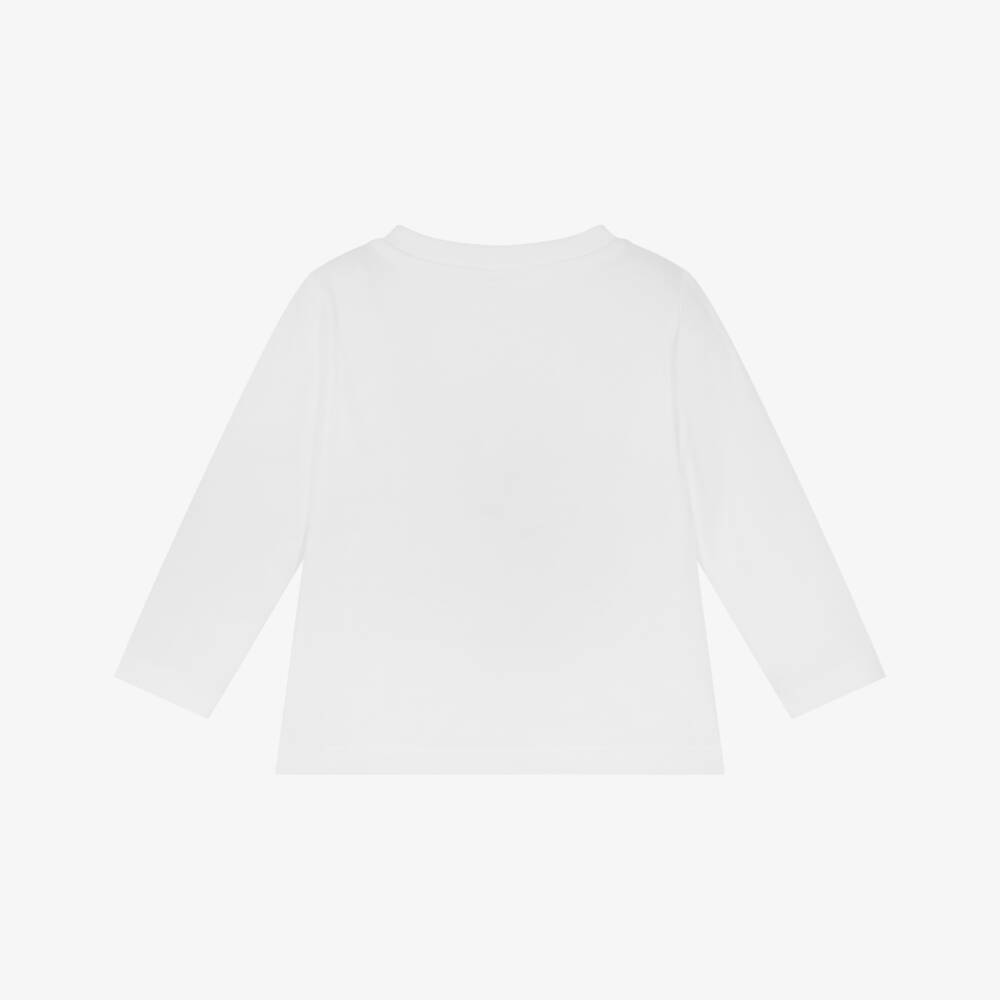 Stella McCartney Kids-Белый хлопковый топ для мальчиков с йети | Childrensalon Outlet