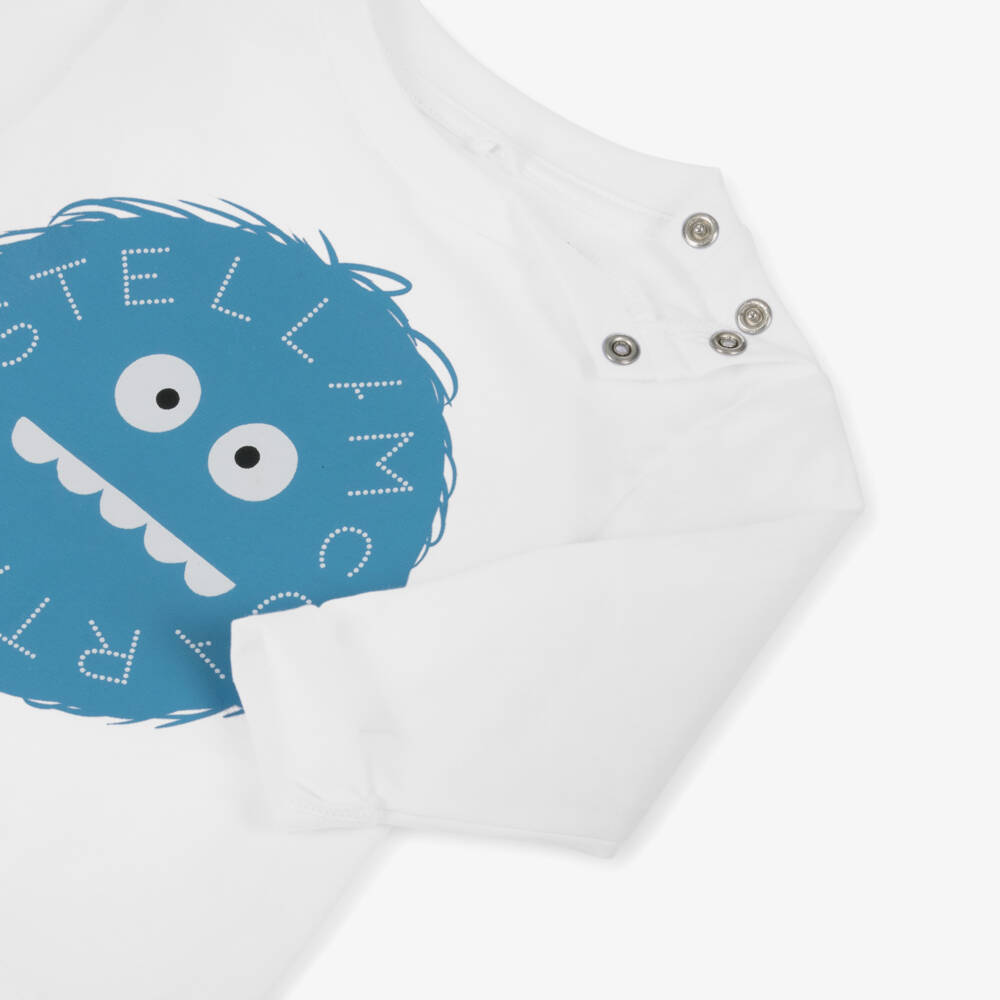 Stella McCartney Kids-Boys White Cotton Yeti Tee | Childrensalon Outlet