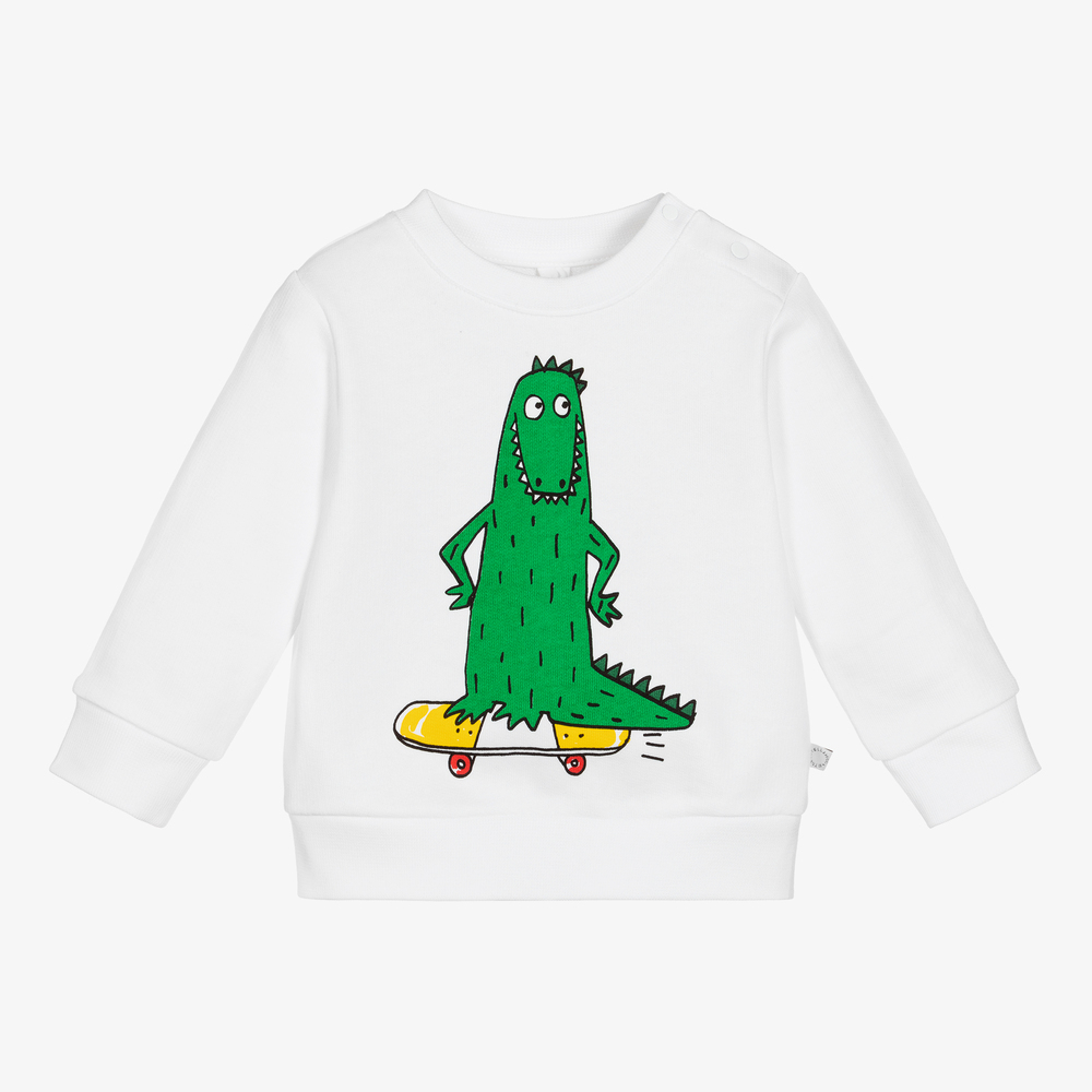 Stella McCartney Kids - Sweat blanc Crocodile Garçon | Childrensalon