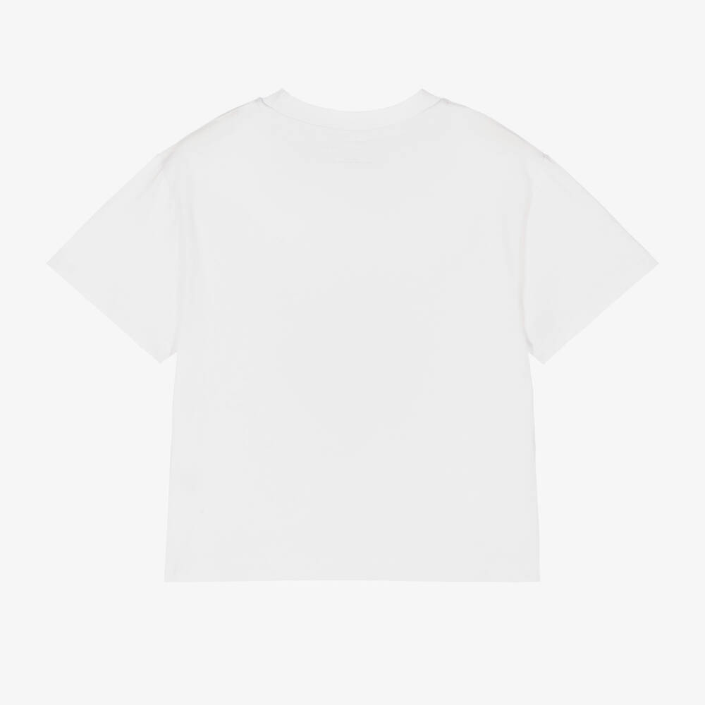 Stella McCartney Kids-Boys White Organic Cotton T-Shirt | Childrensalon Outlet