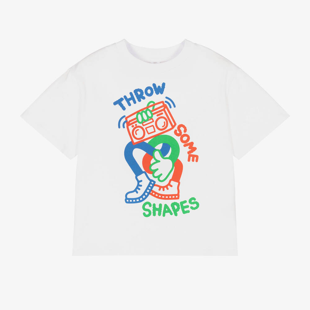 Stella McCartney Kids - Boys White Organic Cotton T-Shirt | Childrensalon