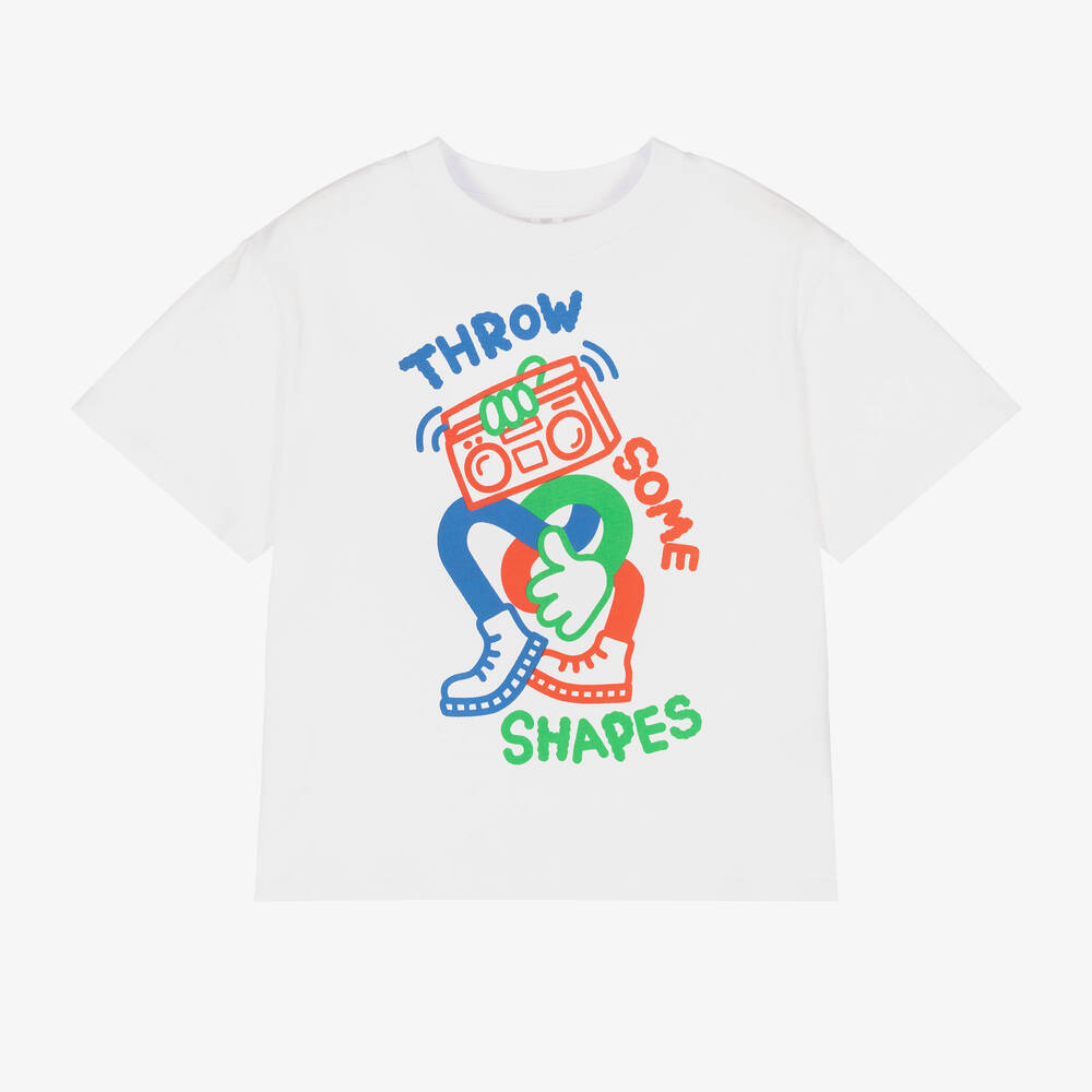 Stella McCartney Kids - Weißes T-Shirt aus Biobaumwolle | Childrensalon