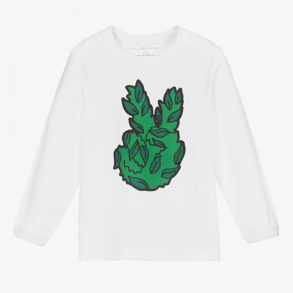 Stella McCartney Kids - Boys White Peace Cotton Top | Childrensalon