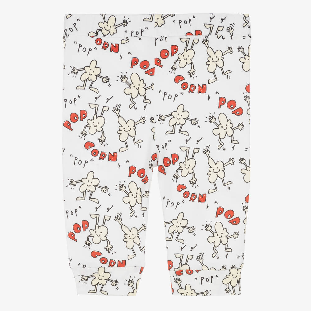 Stella McCartney Kids-Белые джоггеры из джерси с попкорном | Childrensalon Outlet