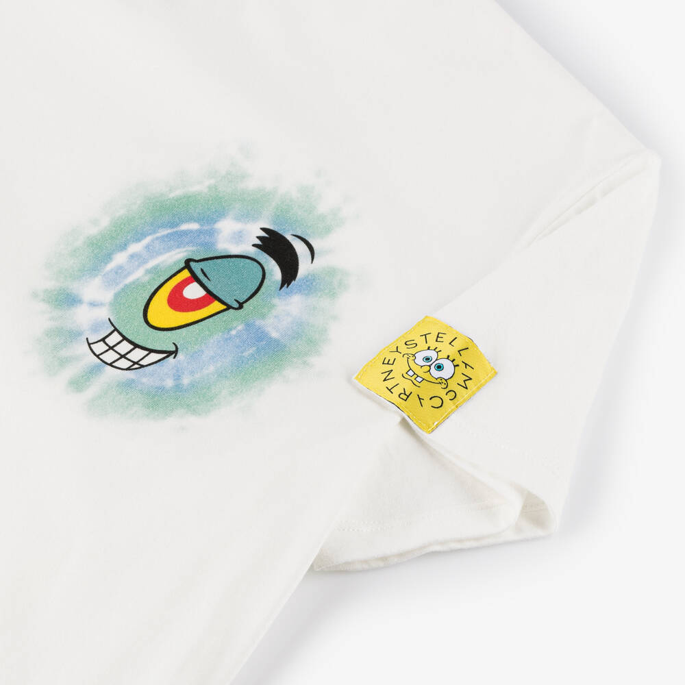 Stella McCartney Kids-Boys White SpongeBob Cotton Tee | Childrensalon Outlet