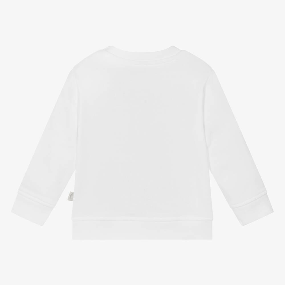 Stella McCartney Kids-سويتشيرت أطفال ولادي قطن عضوي لون أبيض | Childrensalon Outlet