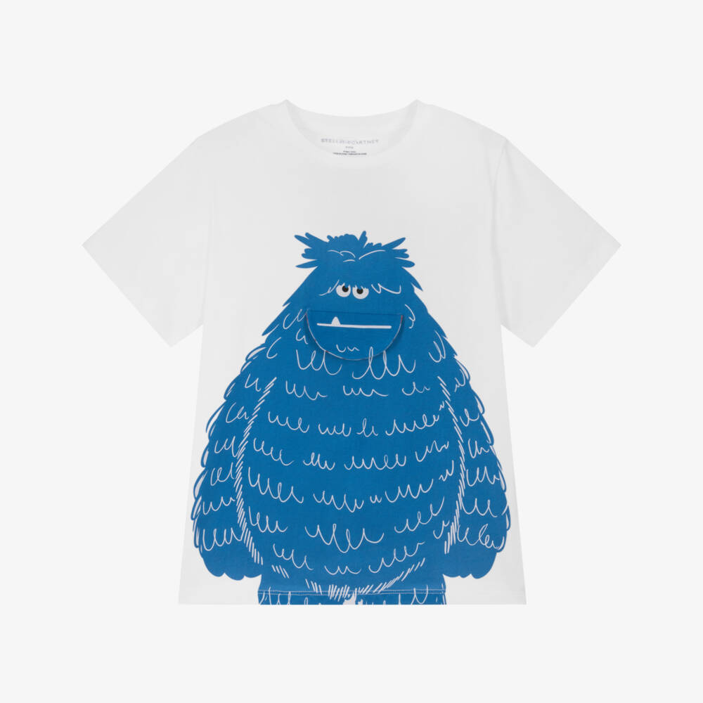 Stella McCartney Kids-Boys White Yeti Cotton T-Shirt | Childrensalon Outlet