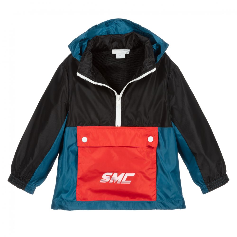 Stella McCartney Kids-جاكيت واقي من المطر و الرياح لون أسود للأولاد | Childrensalon Outlet