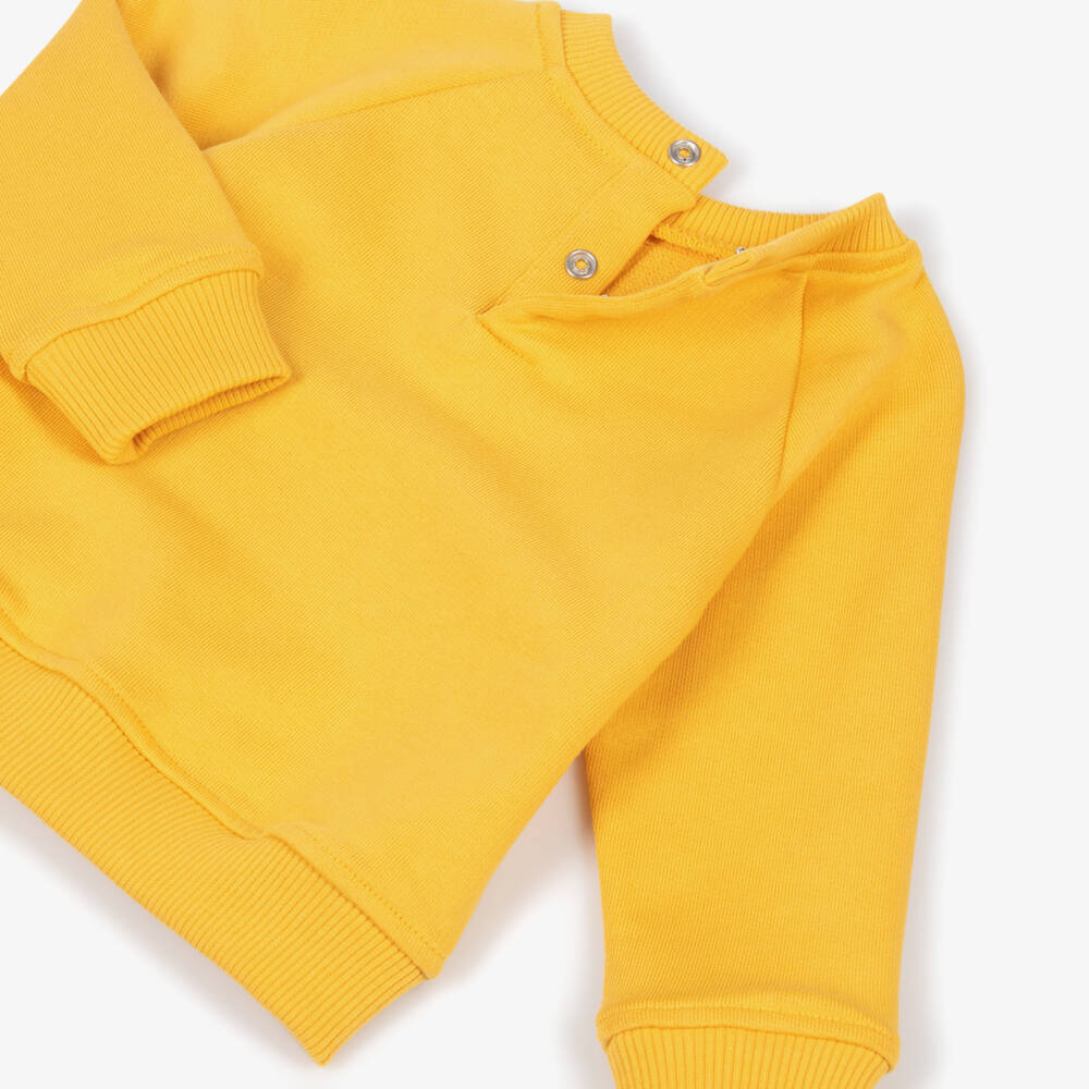 Stella McCartney Kids-Boys Yellow Cotton Music Note Sweatshirt | Childrensalon Outlet