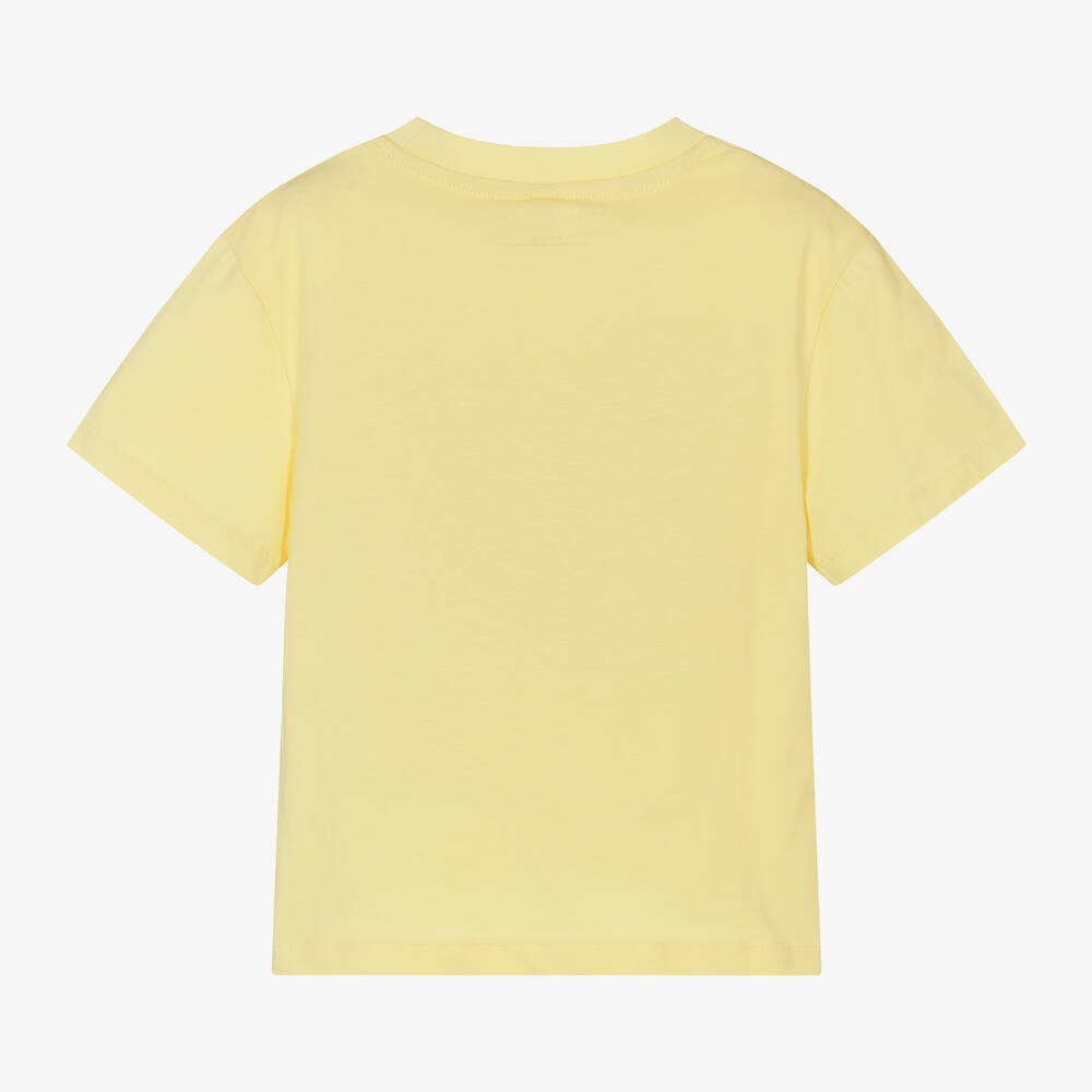 Stella McCartney Kids-Желтая хлопковая футболка с сэндвичами для мальчиков | Childrensalon Outlet