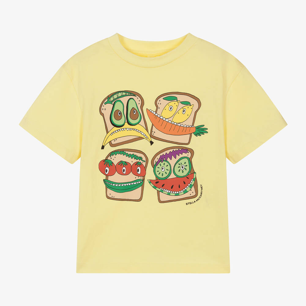 Stella McCartney Kids-تيشيرت قطن عضوي لون أصفر للأولاد | Childrensalon Outlet