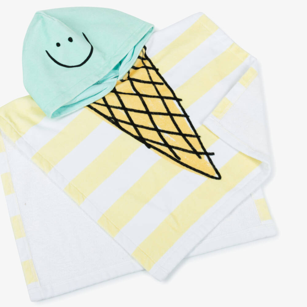 Stella McCartney Kids-Boys Yellow Hooded Poncho Towel | Childrensalon Outlet