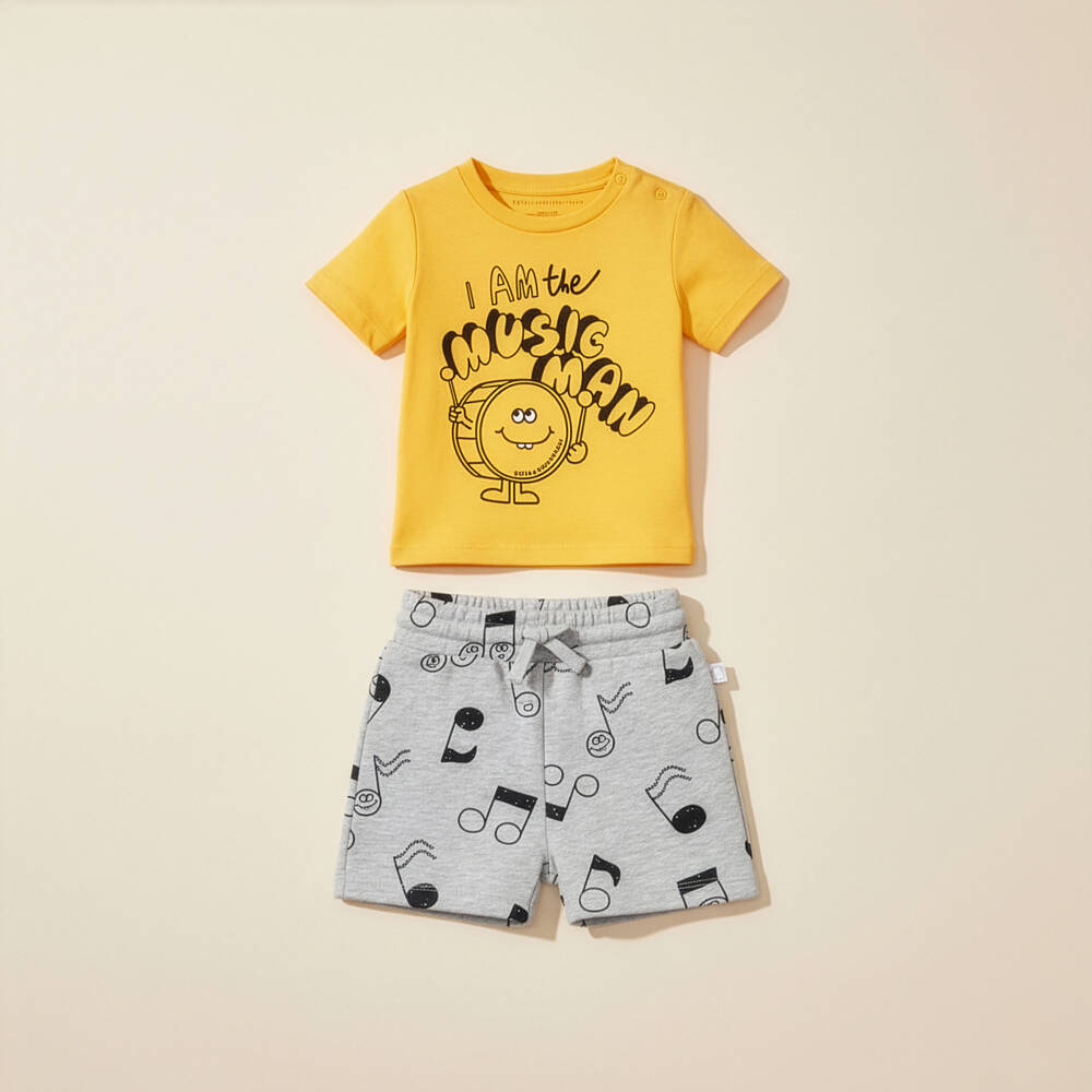 Stella McCartney Kids-Boys Yellow Music Man Cotton T-Shirt | Childrensalon Outlet