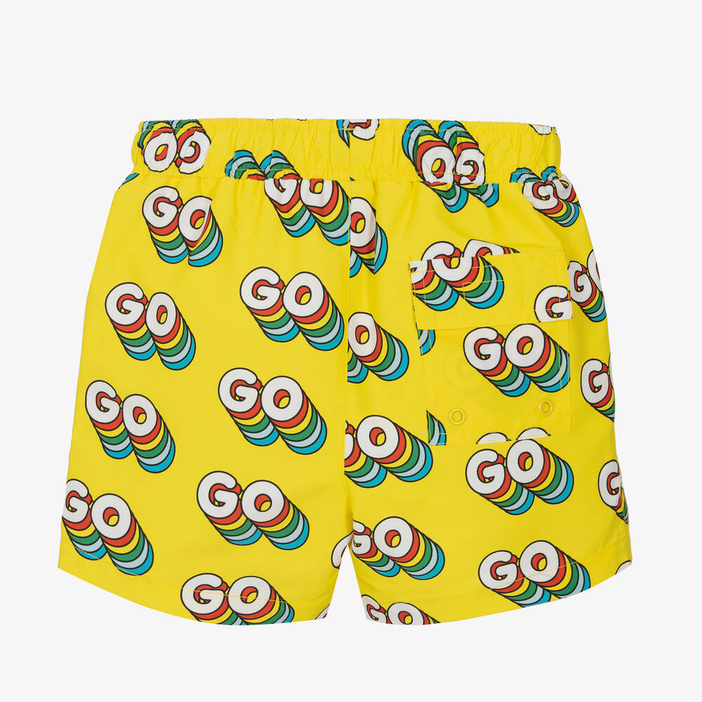Stella McCartney Kids-Желтые плавки-шорты для мальчиков | Childrensalon Outlet
