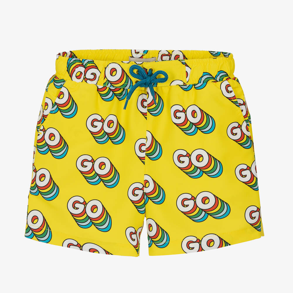 Stella McCartney Kids - Boys Yellow Swim Shorts | Childrensalon