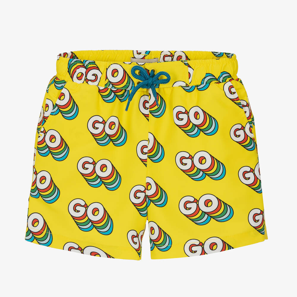 Stella McCartney Kids - Short de bain jaune garçon | Childrensalon