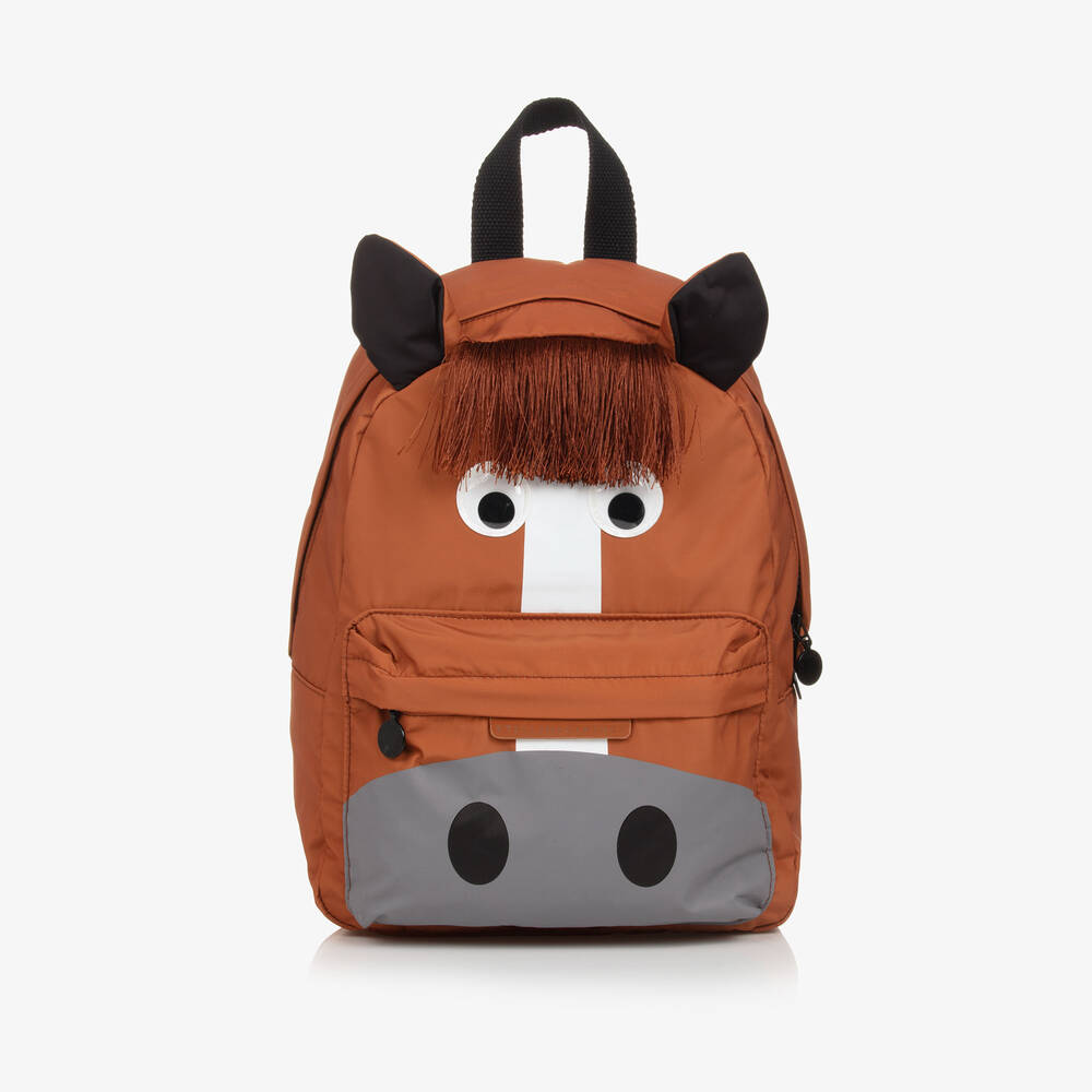 Stella McCartney Kids-Brown Horse Backpack (32cm) | Childrensalon Outlet
