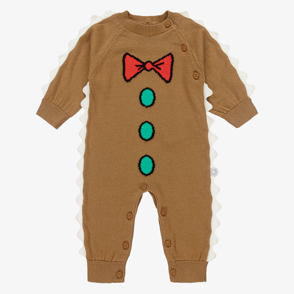 Stella McCartney Kids - Pyjama marron en coton bio bébé | Childrensalon