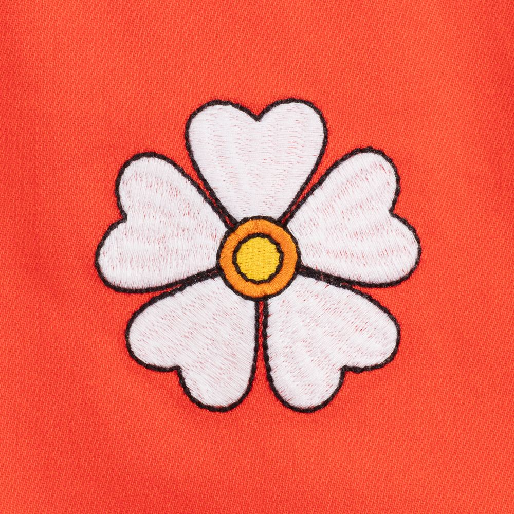 Stella McCartney Kids-Embroidered Red Denim Dress | Childrensalon Outlet