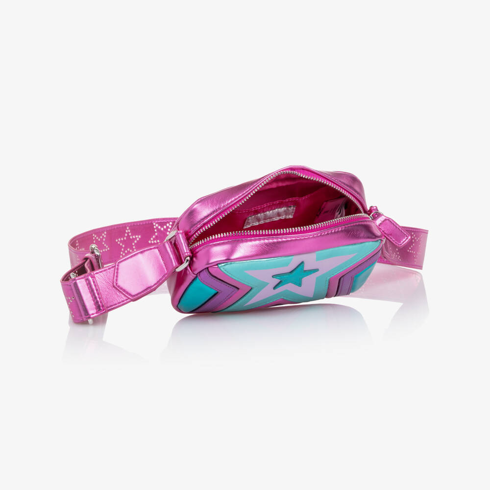 Stella McCartney Kids-Girl Pink & Blue Metallic Star Shoulder Bag (18cm) | Childrensalon Outlet