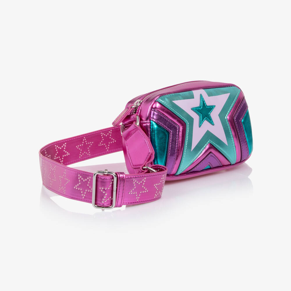 Stella McCartney Kids-Girl Pink & Blue Metallic Star Shoulder Bag (18cm) | Childrensalon Outlet