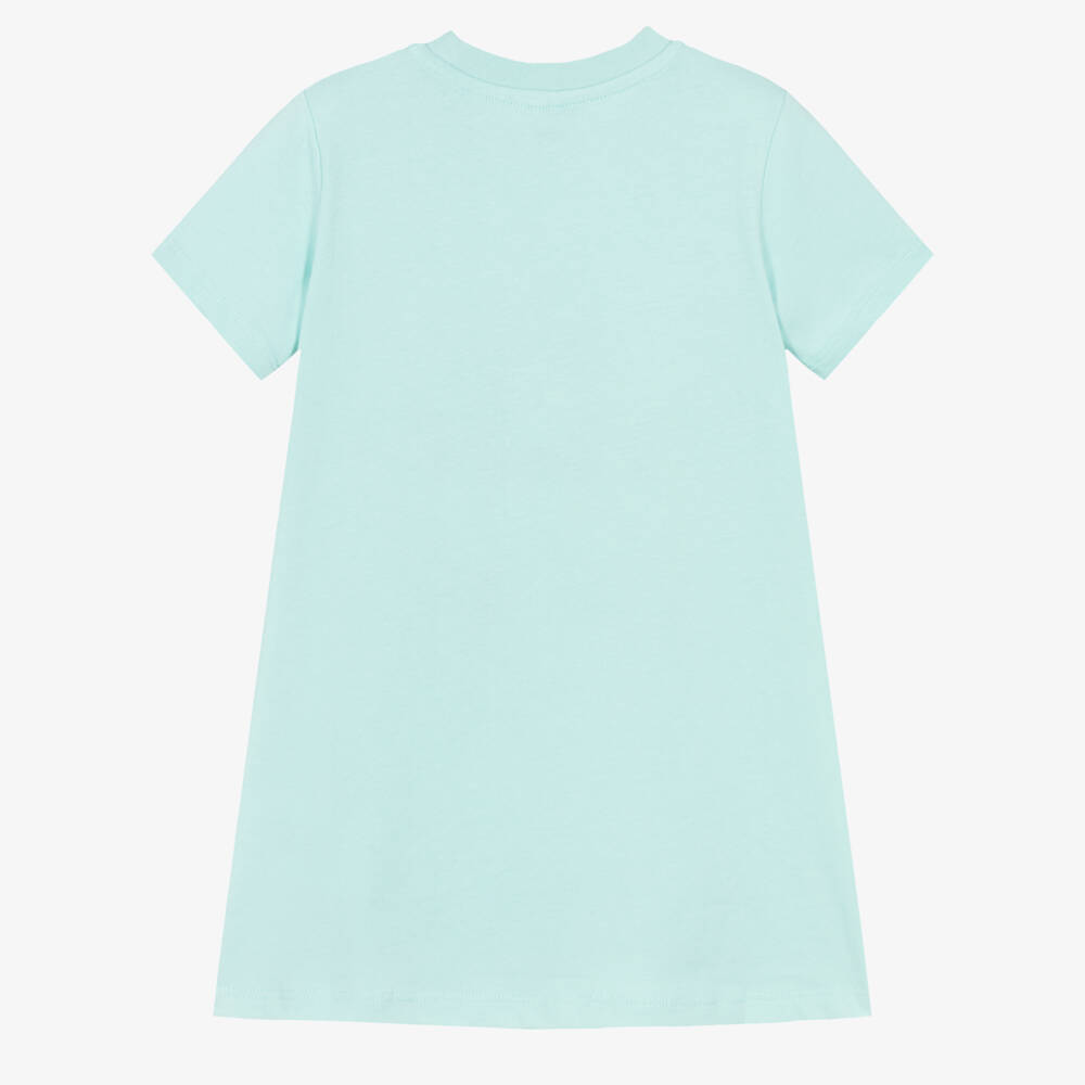 Stella McCartney Kids-Girls Aqua Blue Cotton T-Shirt Dress | Childrensalon Outlet