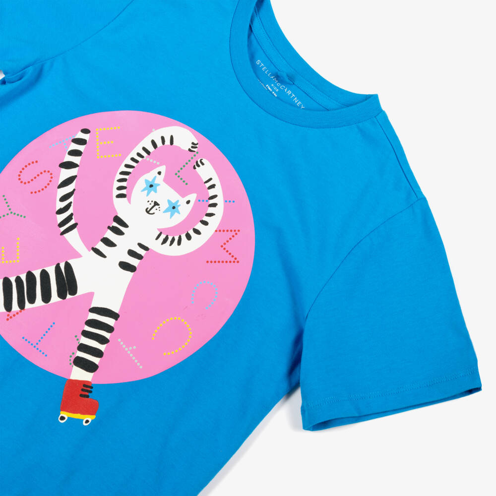 Stella McCartney Kids-Girls Azure Cotton Tee Delight | Childrensalon Outlet