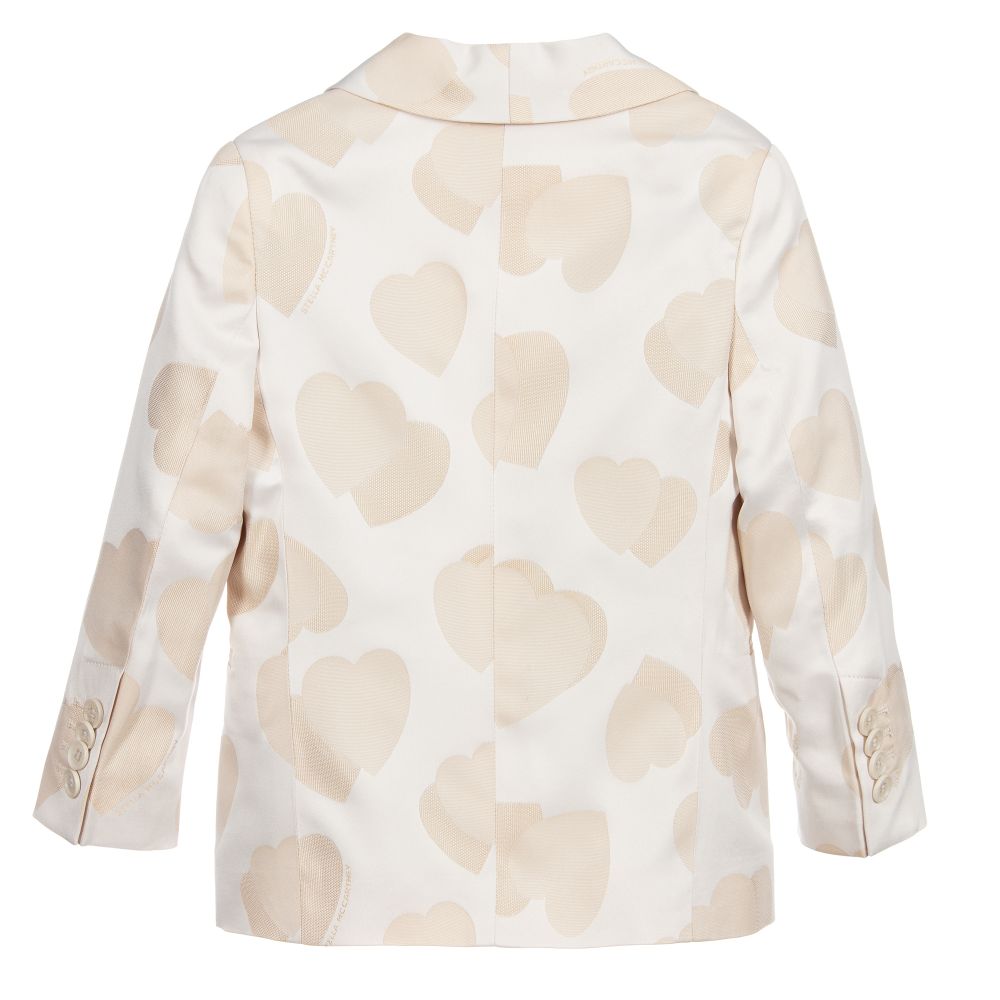 Stella McCartney Kids-Girls Beige Hearts Blazer | Childrensalon Outlet