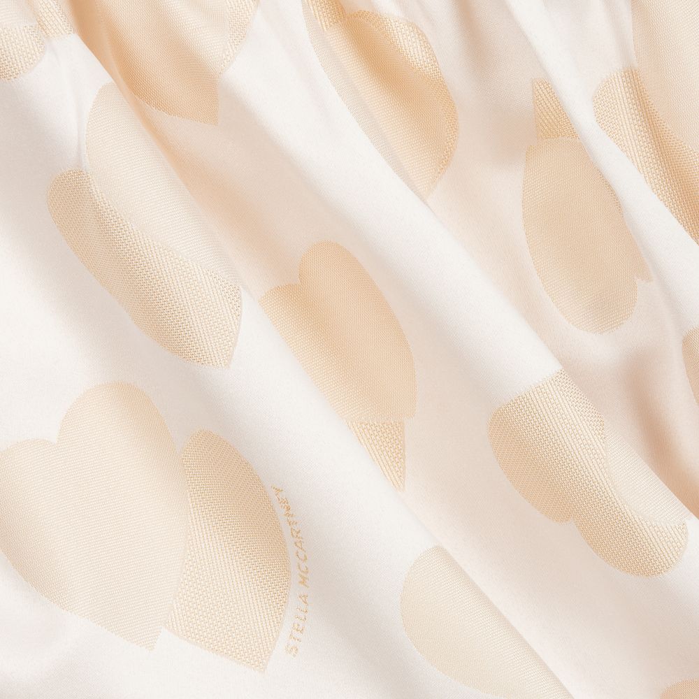 Stella McCartney Kids-Бежевое платье с сердечками для девочек | Childrensalon Outlet