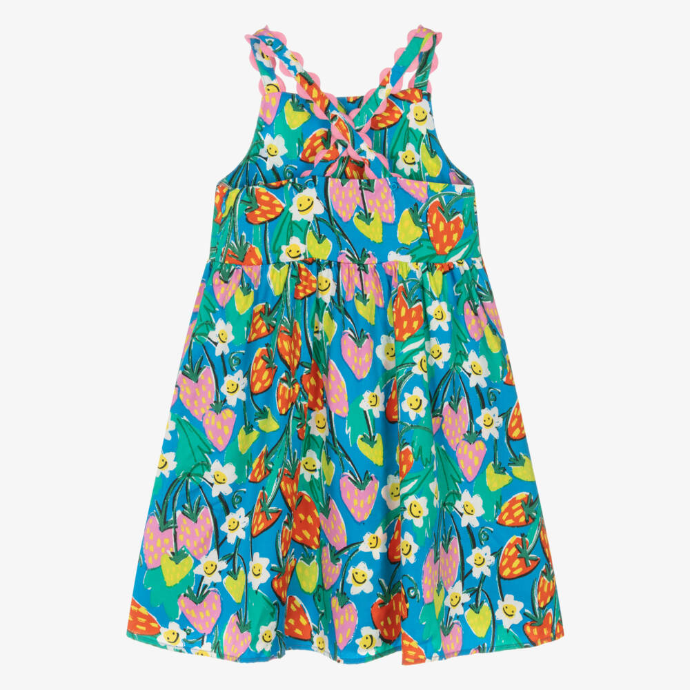 Stella McCartney Kids-Girls Berry Motif Blue Sundress | Childrensalon Outlet