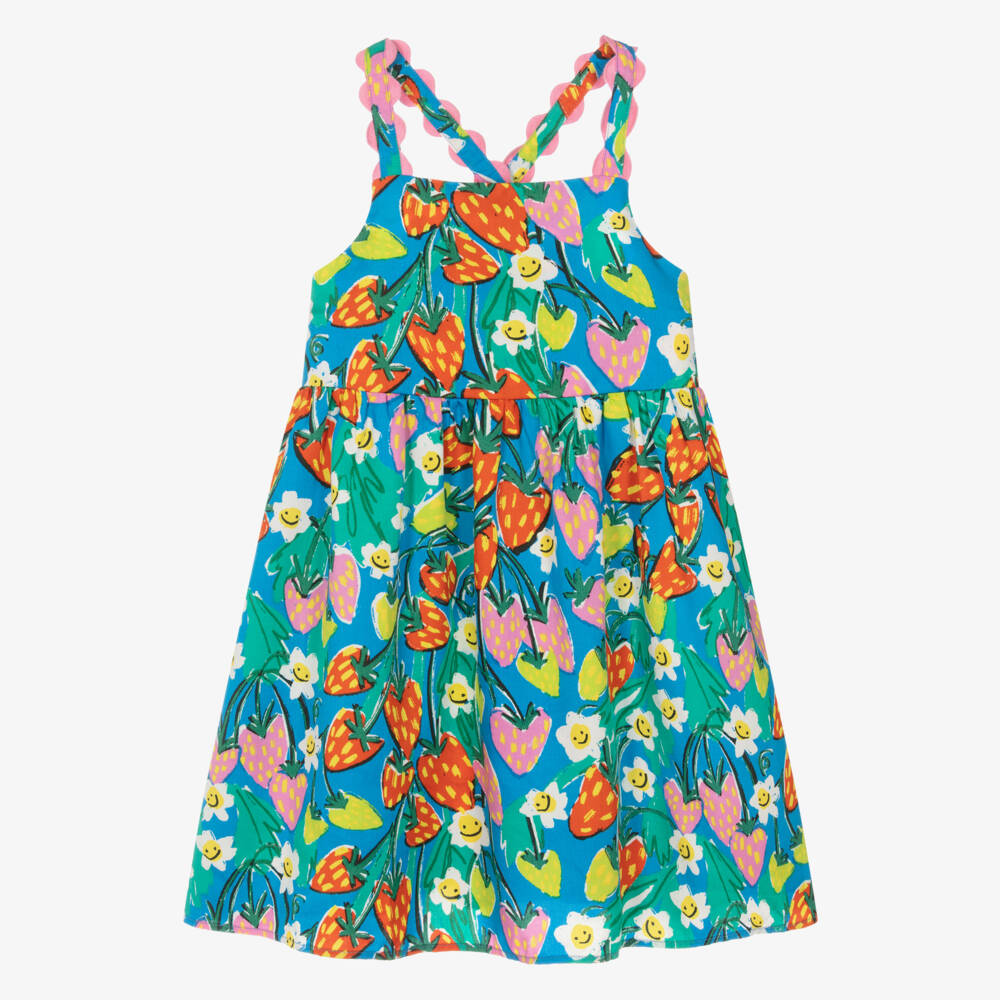 Stella McCartney Kids-Girls Berry Motif Blue Sundress | Childrensalon Outlet