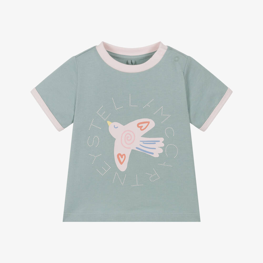 Stella McCartney Kids-Girls Bird Motif Cotton T-shirt | Childrensalon Outlet