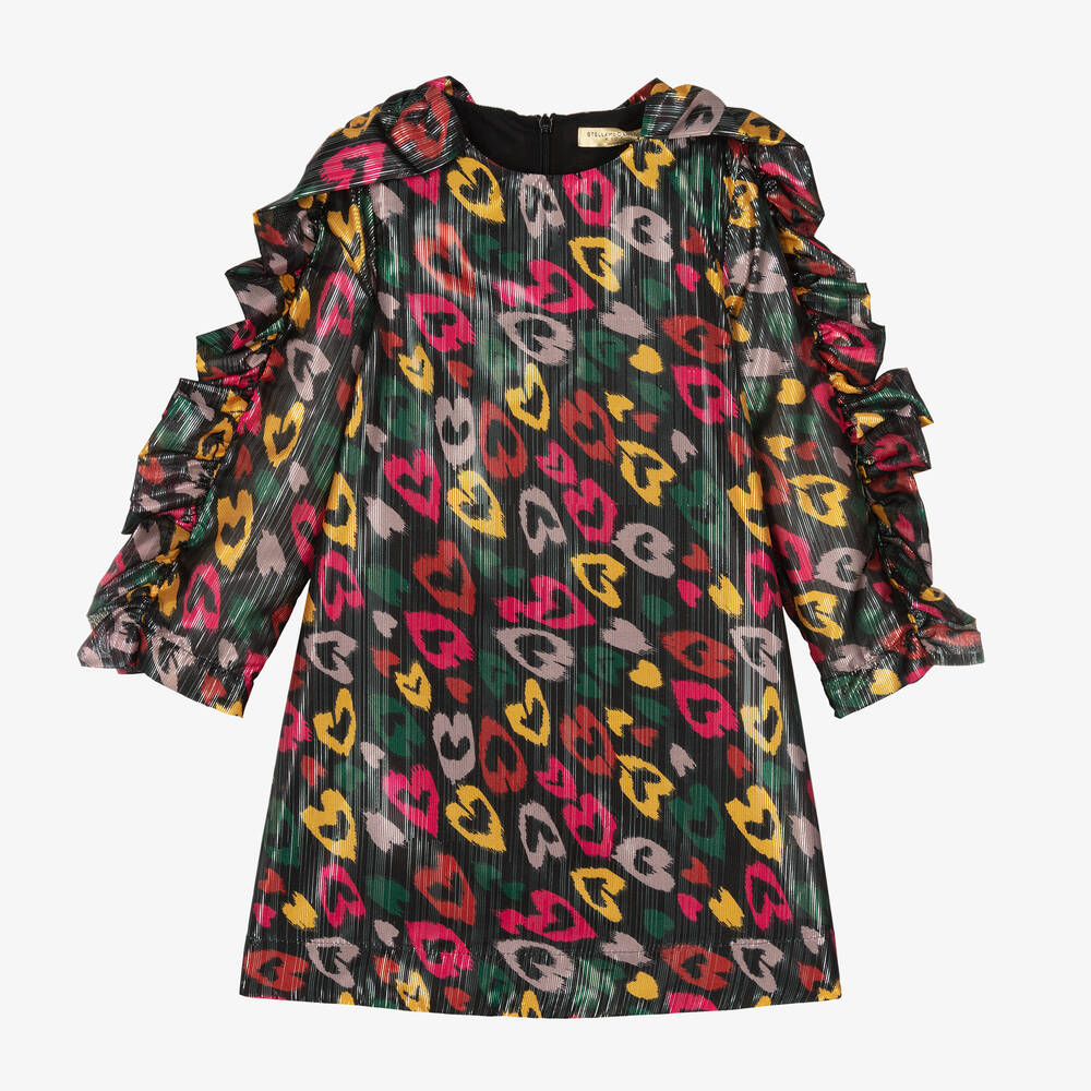 Stella McCartney Kids - Robe noire à cœurs abstraits fille | Childrensalon