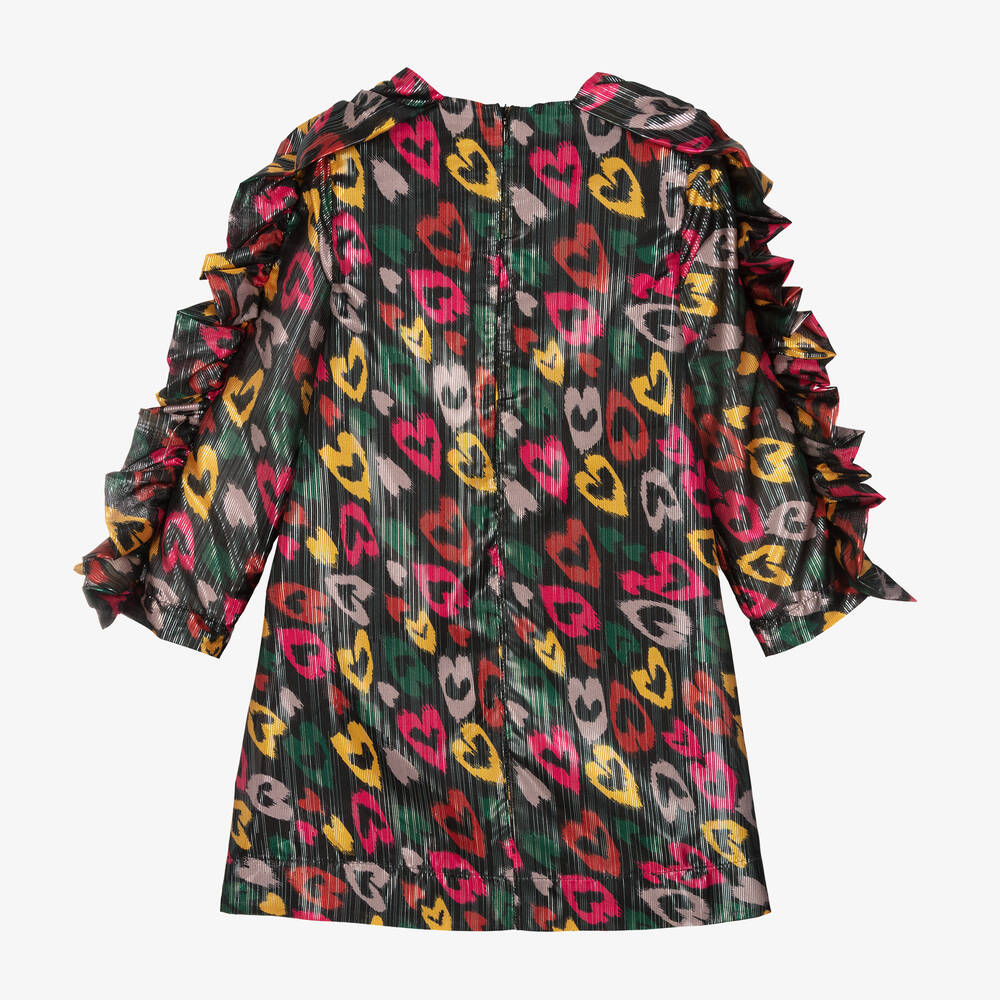 Stella McCartney Kids-Girls Black Abstract Heart Dress | Childrensalon Outlet