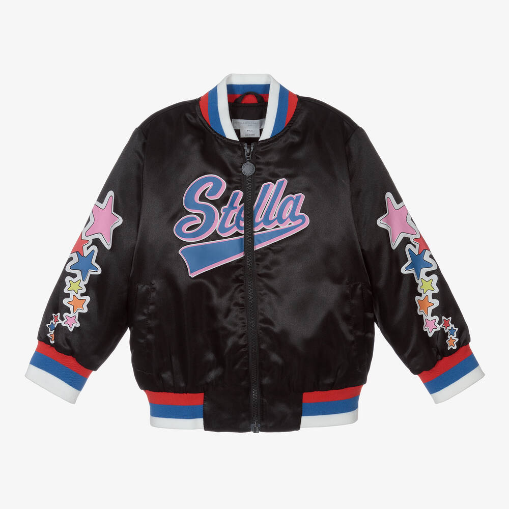 Stella McCartney Kids - Girls Black Bomber Jacket | Childrensalon