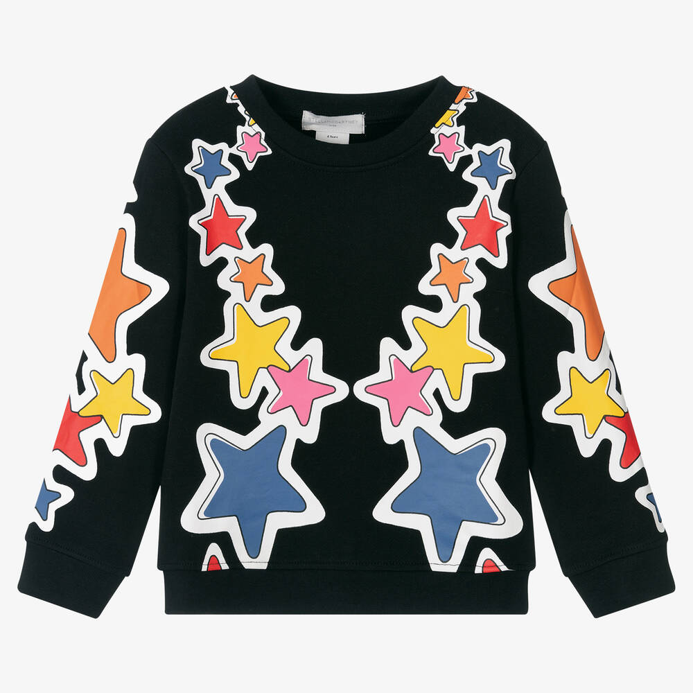 Stella McCartney Kids - سويتشيرت قطن عضوي لون أسود للبنات | Childrensalon