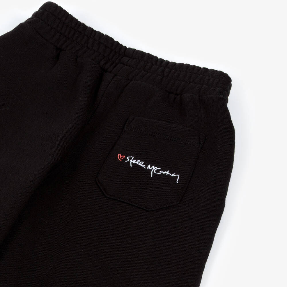 Stella McCartney Kids-Girls Black Cotton Embroidered Logo Tracksuit | Childrensalon Outlet