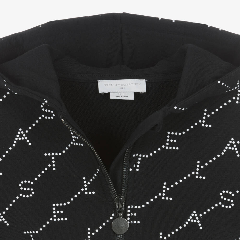 Stella McCartney Kids-Girls Black Cotton Hoodie & Shorts Set with Logo Pattern | Childrensalon Outlet
