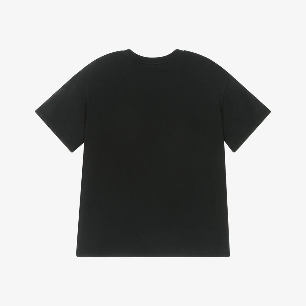 Stella McCartney Kids-Girls Black Cotton Relaxed Tee | Childrensalon Outlet