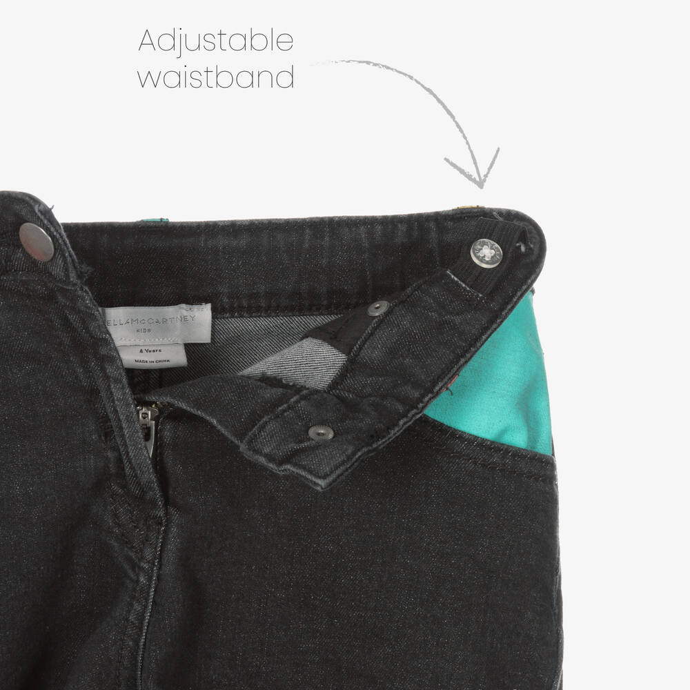 Stella McCartney Kids-Girls Black Denim Shorts | Childrensalon Outlet