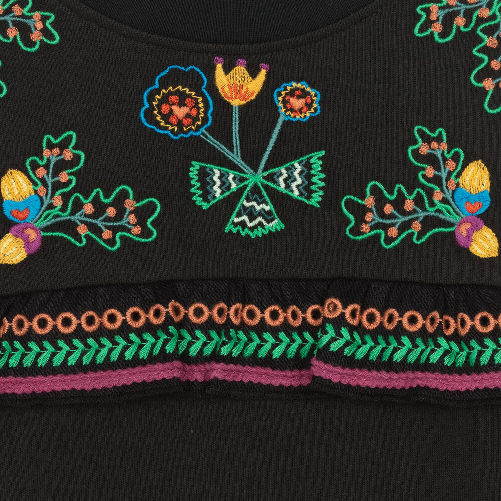 Stella McCartney Kids-Черный свитшот с вышитыми желудями | Childrensalon Outlet