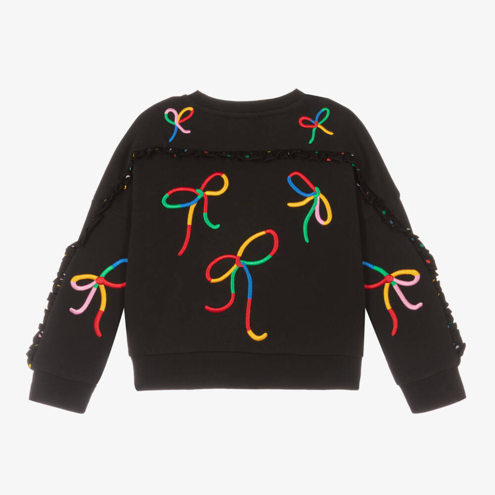 Stella McCartney Kids-Girls Black Embroidered Cotton Pullover | Childrensalon Outlet