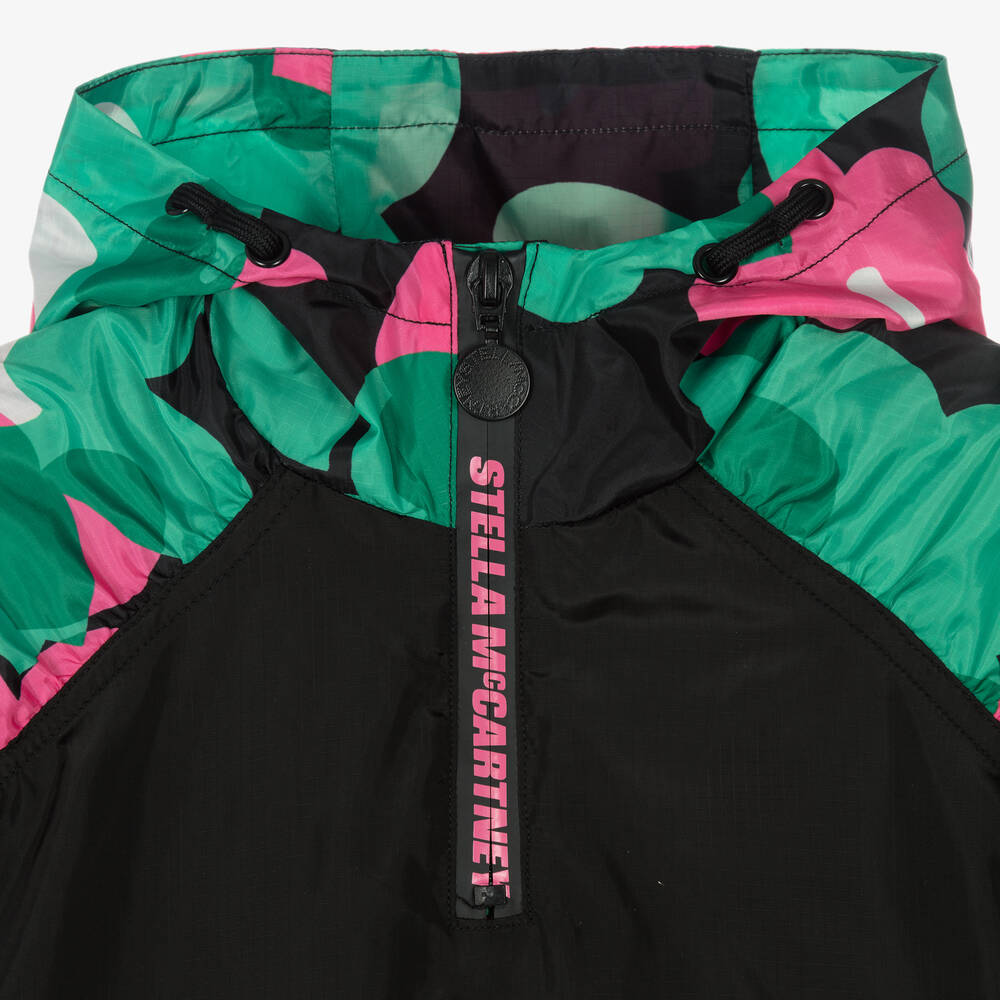 Stella McCartney Kids-Girls Black Floral Sports Jacket | Childrensalon Outlet