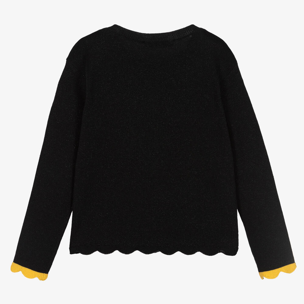 Stella McCartney Kids-Girls Black Glitter Rainbow Cardigan | Childrensalon Outlet